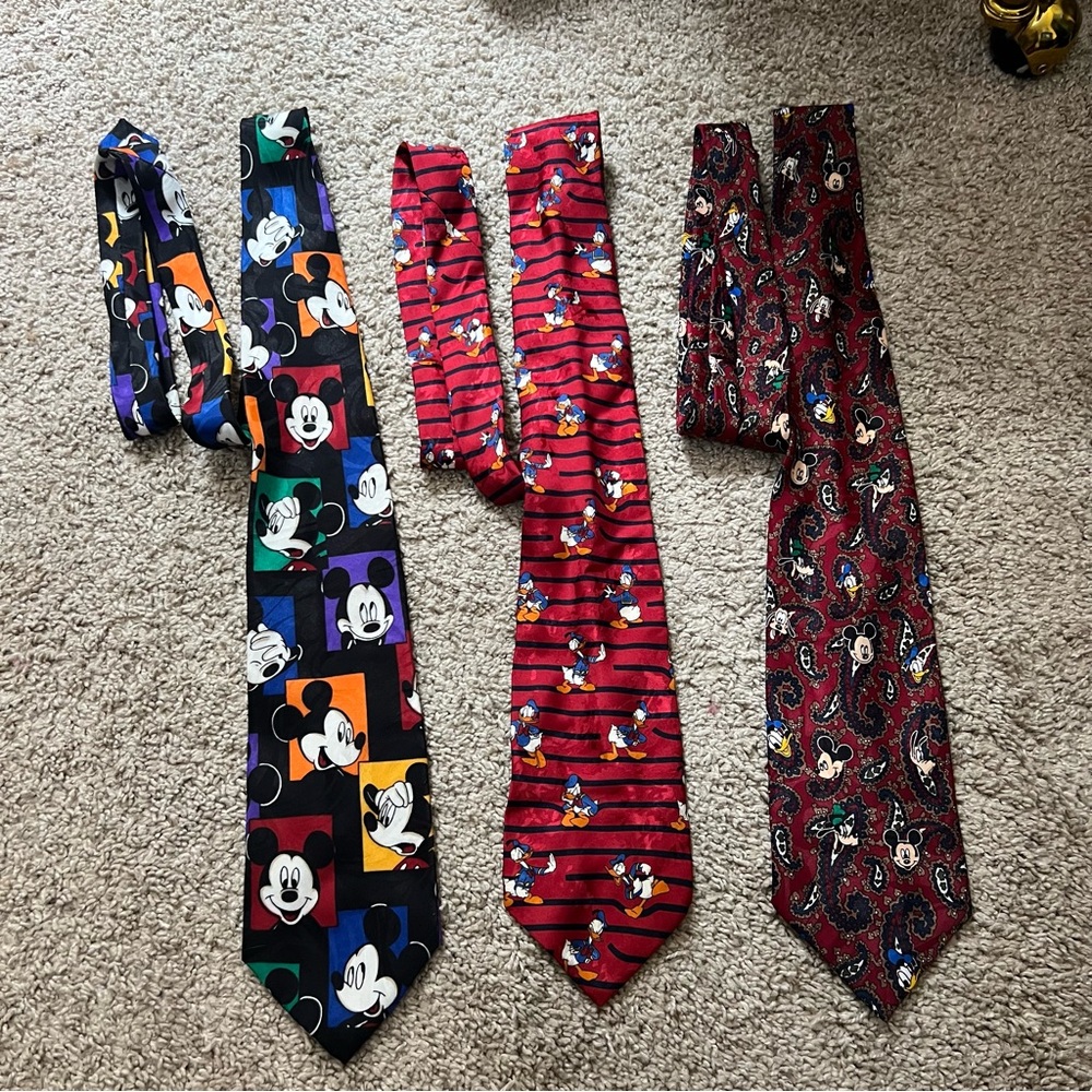 Disney Mickey Mouse Colorful Neck Tie Lot